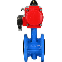 Затвор дисковый поворотный WBV1313E-2W-F-H Ду150 Ру16 фланцевый, корпус - чугун GGG40, диск - чугун GGG40, уплотнение - EPDM, с пневмоприводом PA-DA-130 и пневмораспределителем 4M310-08 DC24V
