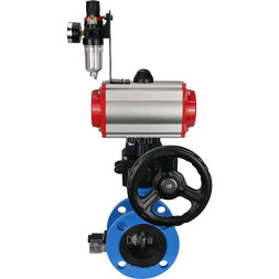 Затвор дисковый поворотный WBV1313E-2W-F-H Ду65 Ру16 фланцевый, корпус - чугун GGG40, диск - чугун GGG40, EPDM, с пневмоприводом PA-DA-105, пневмораспределителем 4V320-08 AC220V, дублером MON1-250-T26-ISO и БПВ AFC2000