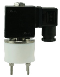 Клапан электромагнитный VS841-VT-NC-220VAC 1″ Ду25 Ру6 соленоидный двухходовой, корпус - PTFE, уплотнение - VITON, резьбовой, прямого действия, нормально закрытый, катушка - 220В