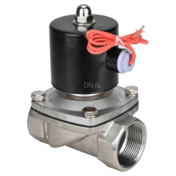 Клапан электромагнитный VS131-NT-NC-24VAC 1 1/4″ Ду32 Ру10 прямого действия двухходовой, корпус - сталь нержавеющая 304, присоединение - внутренняя резьба, уплотнение - NBR, нормально-закрытый, катушка - 24 В AC