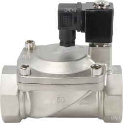 Клапан электромагнитный VS431-NT-NC-24VDC 2″ Ду50 Ру16, соленоидный двухходовой, корпус - нержавеющая сталь 304, уплотнение - NBR, резьбовой, нормально-закрытый, пилотный, катушка - 24В