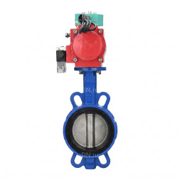 Затвор дисковый поворотный WBV1432N-2W-Fb-H Ду50 Ру16 корпус - чугун GGG50, диск - нержавеющая сталь 316L, уплотнение - NBR, с пневмоприводом PA-SA-083, пневмораспределителем 4M310-08 DC24V и магнитным переключателем ALS200D