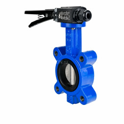 Затвор дисковый поворотный WBV1631N-2W-Fb-H Ду125 Ру16 LUG межфланцевый, корпус - чугун QT450, диск - нержавеющая сталь AISI 304, уплотнение - NBR, с рукояткой и двумя концевыми датчиками LS-103 250В