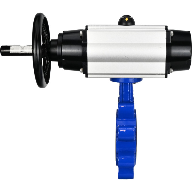 Затвор дисковый поворотный WBV1631E-2W-Fb-H Ду150 Ру16 LUG корпус - чугун QT450, диск - нержавеющая сталь 304, уплотнение - EPDM, с пневмоприводом PA-DA-105-1 в Барнауле