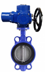 Затвор дисковый поворотный WBV1132N-2W-Fb-H Ду200 Ру16, корпус - чугун GG25, диск - нержавеющая сталь 316L, уплотнение - NBR, с электроприводом QT-EX-030M-O2-380VAC-У1 380В