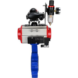 Затвор дисковый поворотный WBV1631E-2W-Fb-H Ду125 Ру16 LUG корпус - чугун QT450, диск - нержавеющая сталь 304, уплотнение - EPDM, с пневмоприводом PA-DA-105, пневмораспределителем 4M310-08 AC220V, БКВ APL-210N и БПВ AFC2000