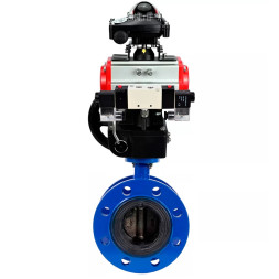 Затвор дисковый поворотный WBV1331E-2W-F-H Ду200 Ру16, корпус - чугун GGG40, диск - нержавеющая сталь 304, уплотнение - EPDM, с пневмоприводом PA-DA-140, пневмораспределителем 4M320-08 AC220V, ручным дублером MON4-1200-T54-ISO и БКВ APL-210N