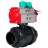 Кран шаровой BV4242E-FP-GRM-ISO Дн32 Ру10 полнопроходной, корпус - НПВХ, шар - НПВХ, уплотнение - EPDM, с пневмоприводом PA-SA-052 и магнитным переключателем ALS200D в Барнауле