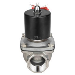 Клапан электромагнитный VS131-VT-NC-24VAC 1/2″ Ду15 Ру10 прямого действия двухходовой, корпус - сталь нержавеющая 304, присоединение - внутренняя резьба, уплотнение - VITON, нормально-закрытый, катушка - 24 В AC