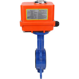Затвор дисковый поворотный WBV1432E-2W-Fb-H Ду40 Ру16, корпус - чугун GGG50, диск - нержавеющая сталь 316L, уплотнение - EPDM, с электроприводом QT-N-003EM-O1-220VAC-У1 MINI 220В