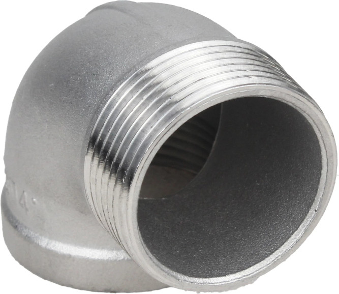 Отвод (уголок) ВР-НР-304 2 1/2″ Ду65 Ру16 угол 90°, корпус - нержавеющая сталь 304, присоединение - внутренняя / наружная резьба в Барнауле