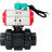 Кран шаровой BV4242E-FP-GRM-ISO Дн65 Ру10 полнопроходной, корпус - НПВХ, шар - НПВХ, уплотнение - EPDM, с пневмоприводом PA-SA-065 и магнитным переключателем ALS200D в Барнауле