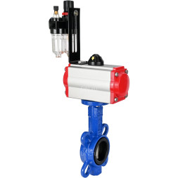 Затвор дисковый поворотный WBV1132N-2W-Fb-H Ду300 Ру16, корпус - чугун GG25, диск - нержавеющая сталь 316L, уплотнение - NBR, с пневмоприводом PA-DA-160 двойного действия, пневмораспределителем 4M310-08 AC220V, БПВ AFC2000