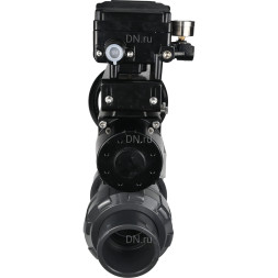 Кран шаровой BV4242E-FP-GRM-ISO Дн65 Ру10 полнопроходной, корпус - НПВХ, шар - НПВХ, уплотнение - EPDM, с пневмоприводом PA-DA-105-1 и пневмопозиционером YT-1000RSN с обратной связью