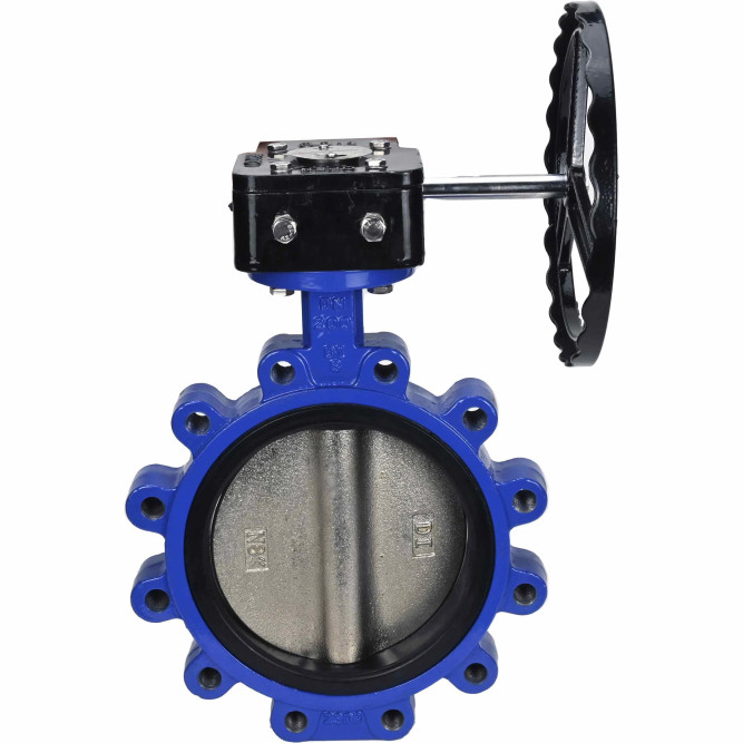 Затвор дисковый поворотный WBV1616E-2W-Fb-R Ду200 Ру16 LUG межфланцевый, корпус - чугун QT450, диск - чугун QT450, уплотнение - EPDM, с редуктором в Барнауле