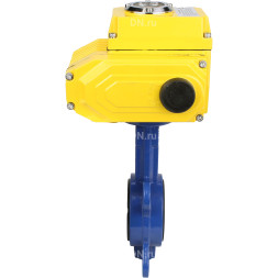 Затвор дисковый поворотный WBV1432E-2W-Fb-H Ду100 Ру16, корпус - чугун GGG50, диск - нержавеющая сталь 316L, уплотнение - EPDM, с электроприводом QT-N-008EM-O1-24VDC-У1 24В