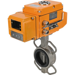 Затвор дисковый поворотный WBV3232E-2W-Fb-H Ду100 Ру16, корпус - нержавеющая сталь 316L, диск - нержавеющая сталь 316L, уплотнение - EPDM, с электроприводом QT-N-010EM-B1-220VAC-У1 (0-10В) HARK