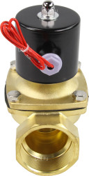 Клапан электромагнитный VS100-VT-NC-220VAC 2″ Ду50 Ру10, соленоидный двухходовой, корпус - латунь, уплотнение - Viton, резьбовой, нормально-закрытый, прямого действия, катушка - 220В