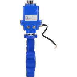 Затвор дисковый поворотный WBV1631E-2W-Fb-H Ду50 Ру16 LUG межфланцевый, корпус - чугун QT450, диск - нержавеющая сталь AISI 304, уплотнение - EPDM, с электроприводом QT-N-003EM-O1-12VDC-У1 blue 12В