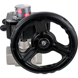 Кран шаровой BV3232P(2pc)-FP-T-ISO-H 2 1/2″ Ду65 Ру40 полнопроходной двухходовой, нержавеющая сталь SS316, внутренняя резьба, уплотнение - PTFE, с редуктором HGB RQN2-320Z