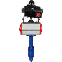 Затвор дисковый поворотный WBV1432E-2W-Fb-H Ду40 Ру16, корпус - чугун GGG50, диск - нержавеющая сталь 316L, уплотнение - EPDM, с пневмоприводом PA-DA-052 двойного действия, пневмораспределителем 4M310-08 DC24V, БКВ APL-410N EX