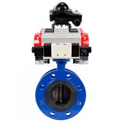 Затвор дисковый поворотный WBV1331E-2W-F-H Ду200 Ру16, корпус - чугун GGG40, диск - нержавеющая сталь 304, уплотнение - EPDM, с пневмоприводом PA-SA-210, пневмораспределителем 4M320-10 AC220V и БКВ APL-210N