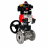 Кран шаровой BV3131P(3pc)-FP-F-ISO-H Ду25 Ру40 полнопроходной, фланцевый, корпус - нержавеющая сталь 304, PTFE, с пневмоприводом PA-DA-052, пневмораспределителем 4M320-10 AC220V, БКВ APL-410N EX и ручным дублером MON1-250-T26-ISO в Барнауле