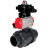 Кран шаровой BV4242E-FP-GRM-ISO Дн40 Ру10 полнопроходной, корпус - НПВХ, шар - НПВХ, уплотнение - EPDM, с пневмоприводом PA-DA-052, пневмораспределителем 4M310-08 AC220V и БКВ APL-410N EX в Барнауле
