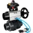 Кран шаровой BV4242E-FP-GRM-ISO Дн80 Ру10 полнопроходной, корпус - НПВХ, шар - НПВХ, уплотнение - EPDM, с пневмоприводом PA-DA-105-1, пневмораспределителем 4V320-08 AC220V и БКВ APL-410N EX в Барнауле