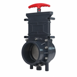 Задвижка шиберная GVKR4344TPV-2W-G-Hт Ду32 Ру1.6 клеевая, с выдвижным штоком, материал корпуса - ПВХ (PVC), шибер - пластик ABS, уплотнение - TPV (ТПВ), с ручкой