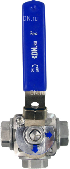 Кран шаровой BV3232P(4pc)-SP-3WL-T-ISO-H Ду10 Ру63, 3-ходовой L-тип стандартнопроходной, внутренняя резьба, уплотнение - PTFE, материал корпуса - нержавеющая сталь SS316 с ISO фланцем и рукояткой в Барнауле