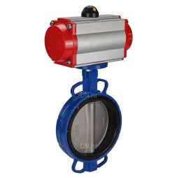 Затвор дисковый поворотный WBV1413E-2W-Fb-H Ду300 Ру16, корпус - чугун GGG50, диск - чугун GGG40, уплотнение - EPDM, с пневмоприводом PA-DA-140 и пневмораспределителем 4M310-08 DC24V