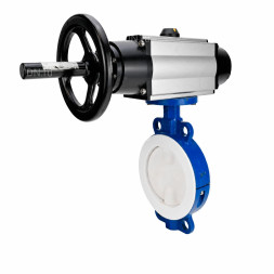 Затвор дисковый поворотный WBV3434Pf-2W-Fb-R Ду200 Ру16, корпус - углеродистая сталь WCB, диск - углеродистая сталь WCB, футерованный PTFE, уплотнение - PTFE, с пневмоприводом PA-DA-105-1