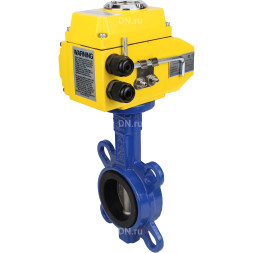 Затвор дисковый поворотный WBV1432E-2W-Fb-H Ду300 Ру16, корпус - чугун GGG50, диск - нержавеющая сталь 316L, уплотнение - EPDM, с электроприводом QT-N-060EM-O1-24VDC-У1 24В