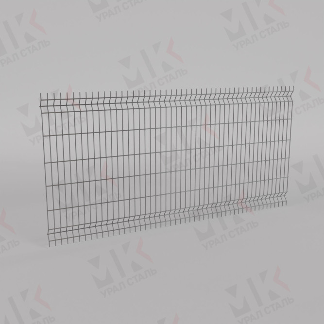 3Д забор серый (RAL 7004) 2500х2500х5 Medium в Барнауле