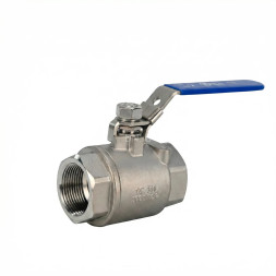 Кран шаровой BV3232P(2pc)-FP-T-H Ду32 Ру140 полнопроходной двухходовой, нержавеющая сталь 316, внутренняя резьба, уплотнение - PTFE, ручка-рычаг