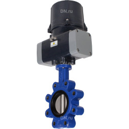 Затвор дисковый поворотный WBV1631E-2W-Fb-H Ду150 Ру16 LUG межфланцевый, корпус - чугун QT450, диск - нержавеющая сталь AISI 304, уплотнение - EPDM, с электроприводом четвертьоборотным QTSA-N-020EM-O0-220VAC с пружинным возвратом