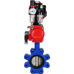 Затвор дисковый поворотный WBV1631E-2W-Fb-H Ду125 Ру16 LUG корпус - чугун QT450, диск - нержавеющая сталь 304, уплотнение - EPDM, с пневмоприводом PA-DA-105, пневмораспределителем 4M310-08 DC24V, БКВ APL-510N EX и БПВ AFC2000