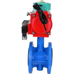 Затвор дисковый поворотный WBV1313E-2W-F-H Ду50 Ру16 фланцевый, корпус - чугун GGG40, диск - чугун GGG40, уплотнение - EPDM, с пневмоприводом PA-DA-105, пневмораспределителем 4M310-08 AC220V и магнитным переключателем ALS200D