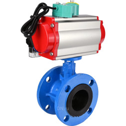 Затвор дисковый поворотный WBV1313E-2W-F-H Ду50 Ру16 фланцевый, корпус - чугун GGG40, диск - чугун GGG40, уплотнение - EPDM, с пневмоприводом PA-DA-105, пневмораспределителем 4M310-08 AC220V и магнитным переключателем ALS200D
