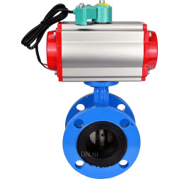 Затвор дисковый поворотный WBV1313E-2W-F-H Ду50 Ру16 фланцевый, корпус - чугун GGG40, диск - чугун GGG40, уплотнение - EPDM, с пневмоприводом PA-DA-105, пневмораспределителем 4M310-08 AC220V и магнитным переключателем ALS200D