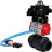 Кран шаровой BV4242E-FP-GRM-ISO Дн20 Ру10 полнопроходной, корпус - НПВХ, шар - НПВХ, уплотнение - EPDM, с пневмоприводом PA-DA-052, пневмораспределителем 4V320-10 AC220V и БКВ APL-410N EX в Барнауле