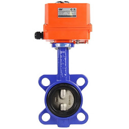 Затвор дисковый поворотный WBV1132N-2W-Fb-H Ду40 Ру16, корпус - чугун GG25, диск - нержавеющая сталь 316L, уплотнение - NBR, с электроприводом QT-N-003EM-O1-220VAC-У1 MINI 220В
