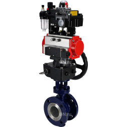 Затвор дисковый поворотный с тройным эксцентриситетом WBV3EX-3431M-1W-F-ISO Ду50 Ру25 фланцевый сталь WCB диск - нерж.сталь 304, METAL, пн/привод PA-DA-083 пн.распред. 4M310-08 AC220V БКВ APL-410N EX ручн.дублером MON2-450-T28-ISO и БПВ AFC2000