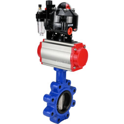 Затвор дисковый поворотный WBV1631E-2W-Fb-H Ду150 Ру16 LUG корпус - чугун QT450, диск - нержавеющая сталь 304, уплотнение - EPDM, с пневмоприводом PA-DA-105, пневмораспределителем 4M310-08 DC24V, БКВ APL-510N EX и БПВ AFC2000