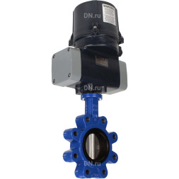 Затвор дисковый поворотный WBV1631N-2W-Fb-H Ду65 Ру16 LUG межфланцевый, корпус - чугун QT450, диск - нержавеющая сталь AISI 304, уплотнение - NBR, с электроприводом четвертьоборотным QTSA-N-005EM-O0-220VAC с пружинным возвратом