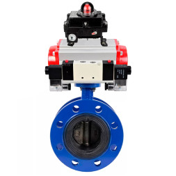 Затвор дисковый поворотный WBV1331E-2W-F-H Ду125 Ру16, корпус - чугун GGG40, диск - нержавеющая сталь 304, уплотнение - EPDM, с пневмоприводом PA-SA-160, пневмораспределителем 4M320-10 AC220V и БКВ APL-410N EX