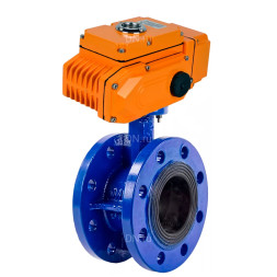 Затвор дисковый поворотный WBV1313E-2W-F-H Ду80 Ру16 фланцевый, корпус - чугун GGG40, диск - чугун GGG40, уплотнение - EPDM, с 1/4-оборотным электроприводом QT-N-020EM-O1-220VAC-У1 220В HARK