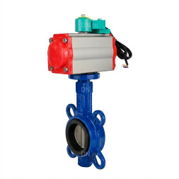 Затвор дисковый поворотный WBV1132N-2W-Fb-H Ду40 Ру16 корпус - чугун GG25, диск - нержавеющая сталь 316L, уплотнение - NBR, с пневмоприводом PA-SA-083 и магнитным переключателем ALS200D