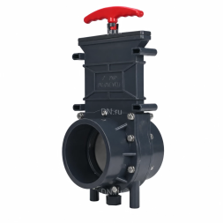 Задвижка шиберная GVKR4344TPV-2W-G-Hт Ду200 Ру1.6 клеевая, с выдвижным штоком, материал корпуса - ПВХ (PVC), шибер - пластик ABS, уплотнение - TPV (ТПВ), с ручкой
